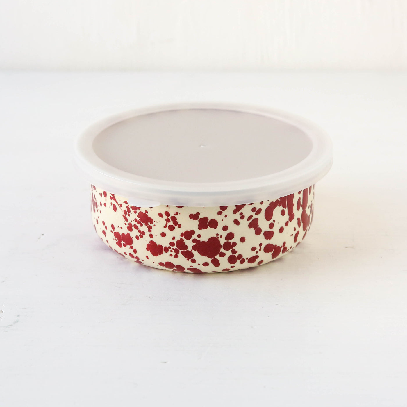 Splatter Enamel Food Storage Bowl