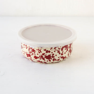 Splatter Enamel Food Storage Bowl