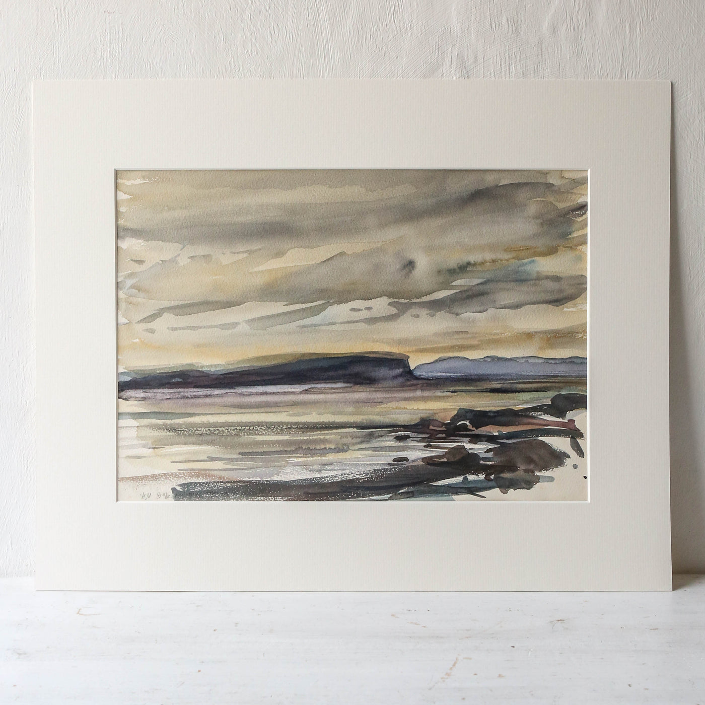 Vintage Original Watercolour Artwork - Serene Sea Loch