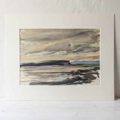 Vintage Original Watercolour Artwork - Serene Sea Loch