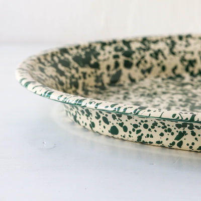 Splatter Enamel Oval Serving Platter