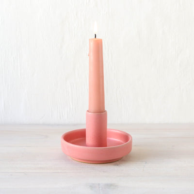 Hermes Stoneware Candle Holder - Pink