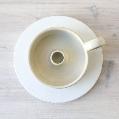 SALE Ester Stoneware Candle Holder - White