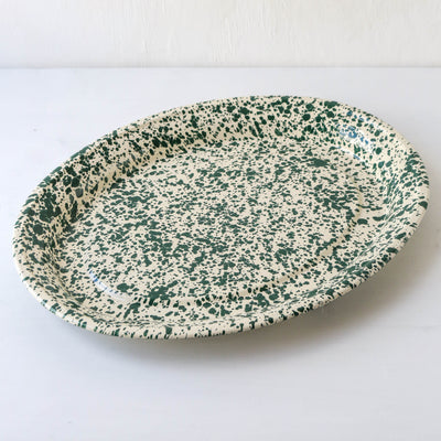 Splatter Enamel Oval Serving Platter