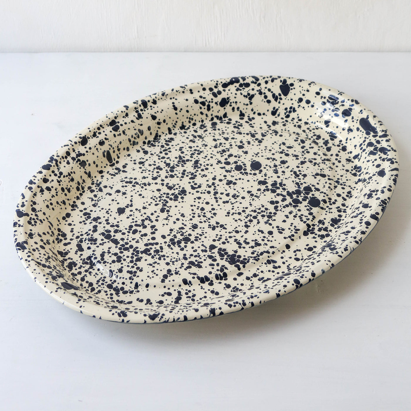 Splatter Enamel Oval Serving Platter