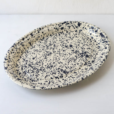 Splatter Enamel Oval Serving Platter