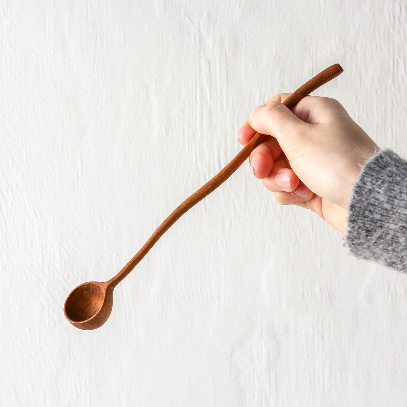 Teak Long Mini Scoop with Wave