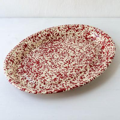 Splatter Enamel Oval Serving Platter