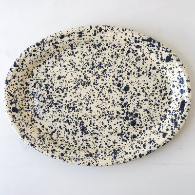 Splatter Enamel Oval Serving Platter