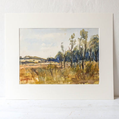 Vintage Original Watercolour Artwork - Ombre Meadow