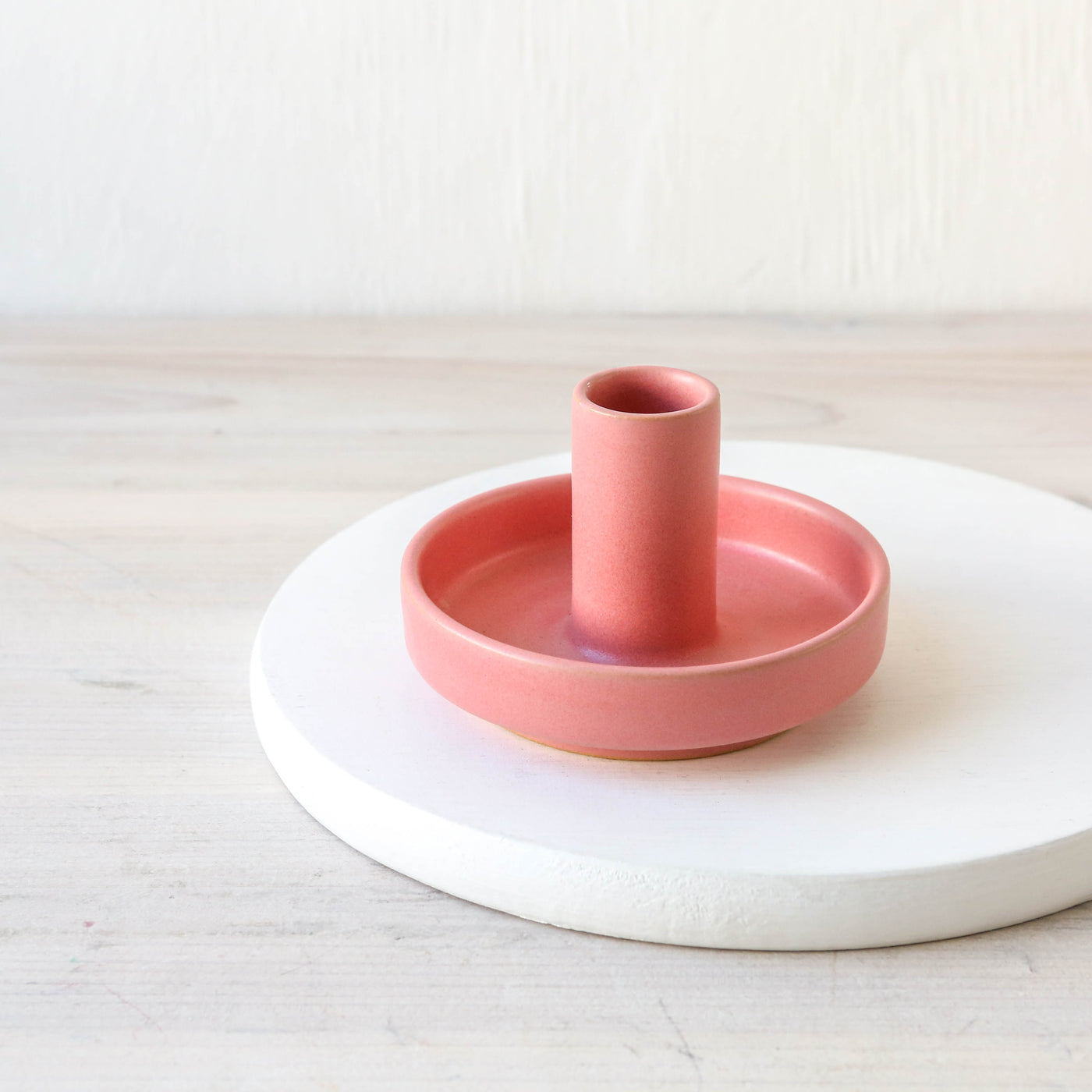 Hermes Stoneware Candle Holder - Pink