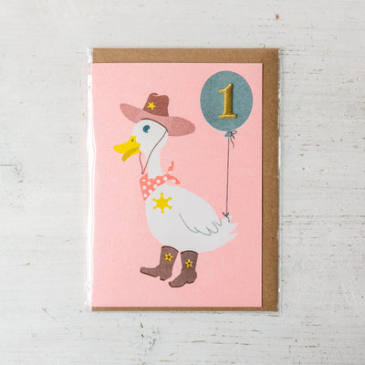 Age 1 Duck Embellished Card
