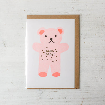 Hello Teddy Baby Card