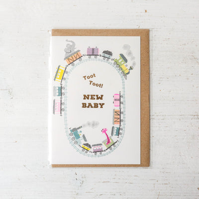 Toot Toot Train Baby Card