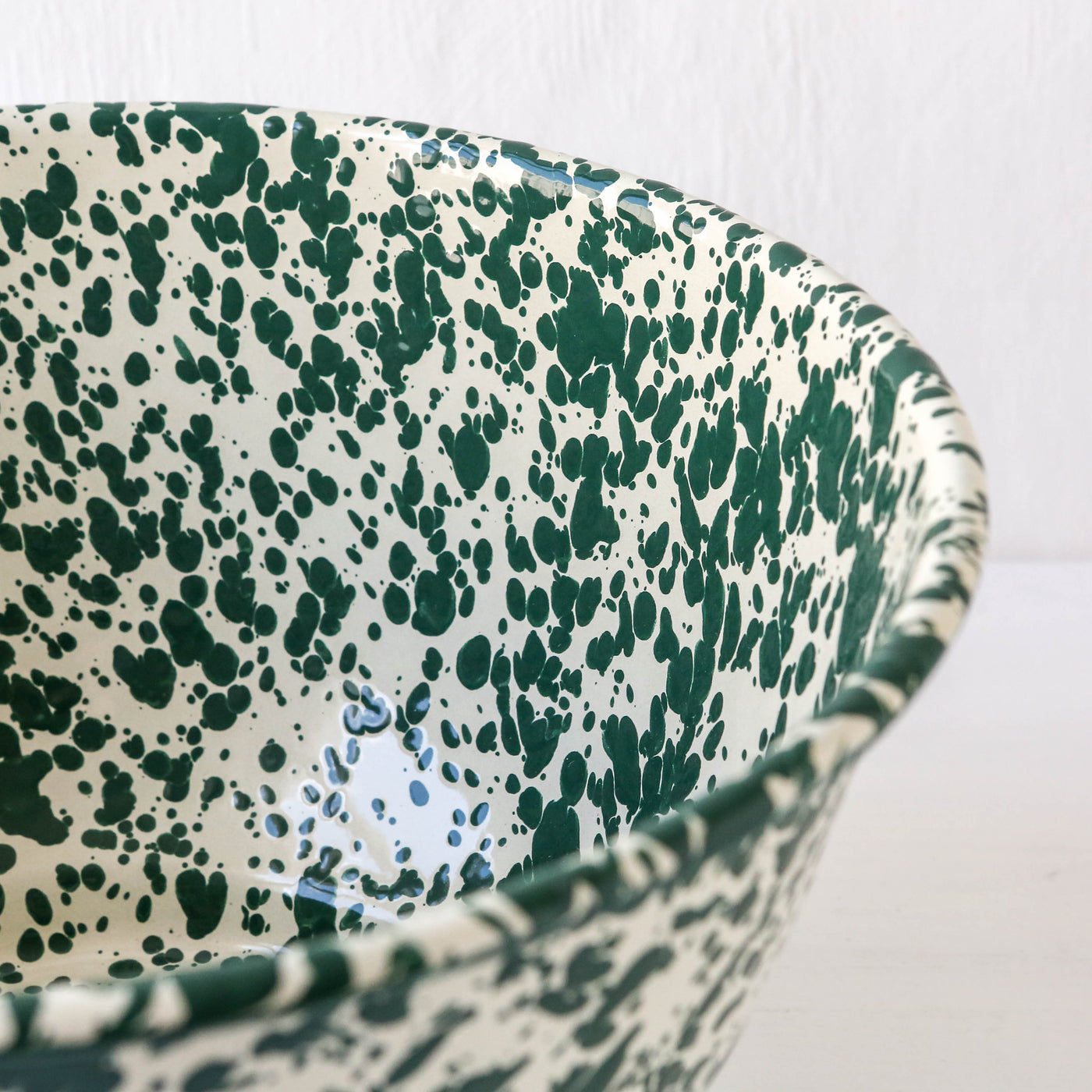 Splatter Enamel Large Salad Bowl