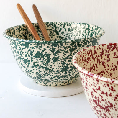 Splatter Enamel Large Salad Bowl