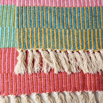 Isnel Recycled Cotton Throw - Green Brights