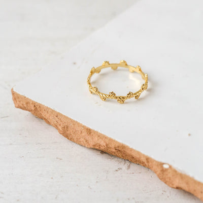 Roses & Thorns Gold Plated Stacking Ring