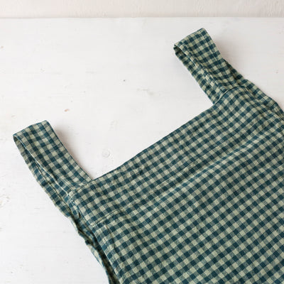 Linen Cotton Crossback Apron - Prussian Blue