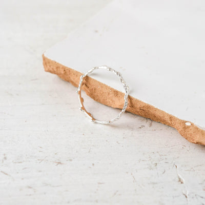 Roses & Thorns Silver Stacking Ring