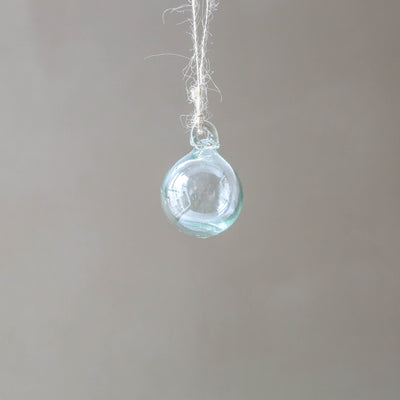 5cm Round Recycled Blown Glass Bauble - Clear
