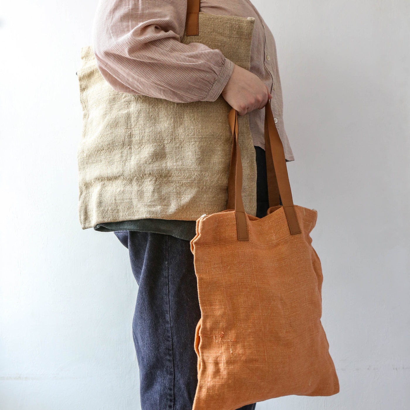 Leather Handled Portrait Bag