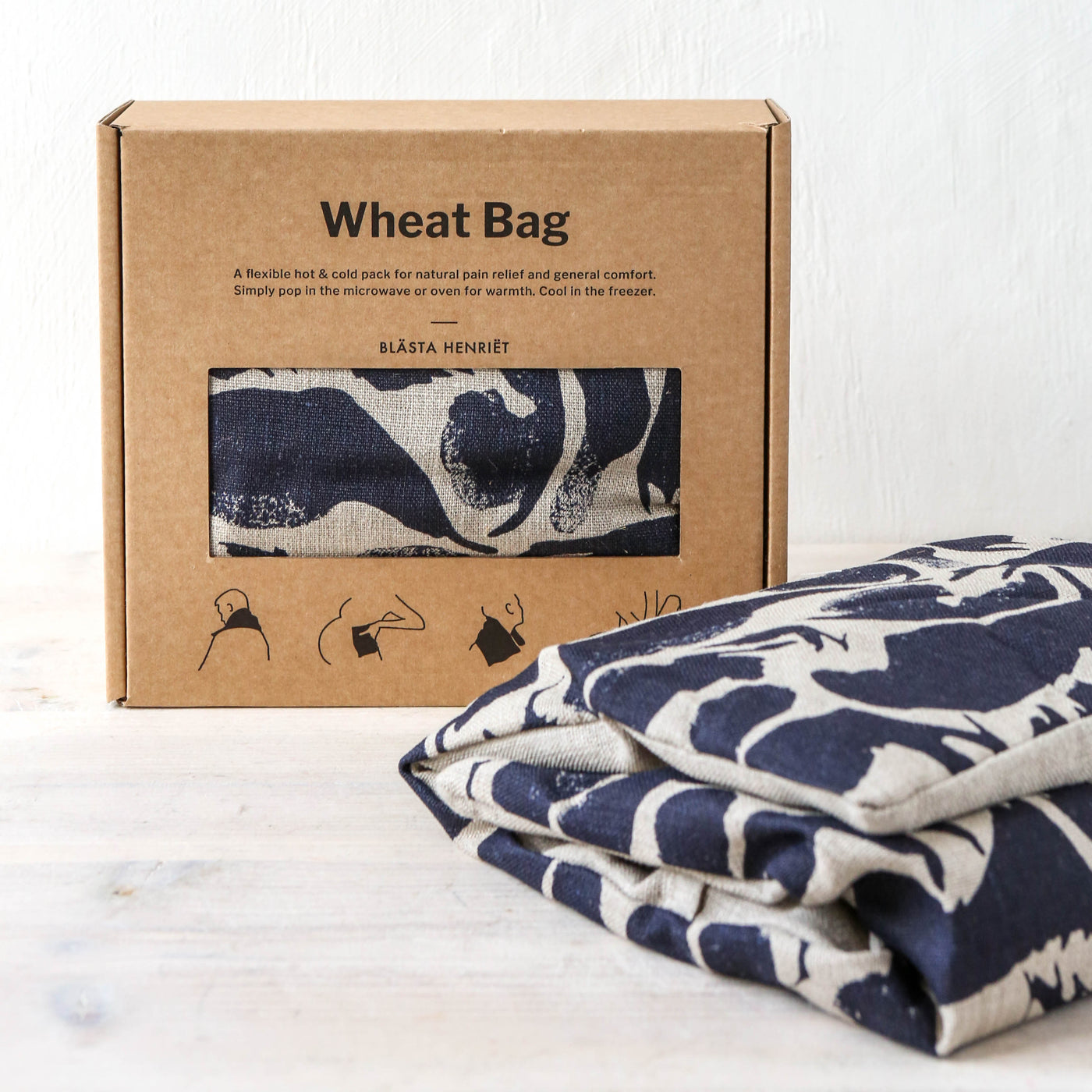 Linen Hot and Cold Wheat Bag - Navy