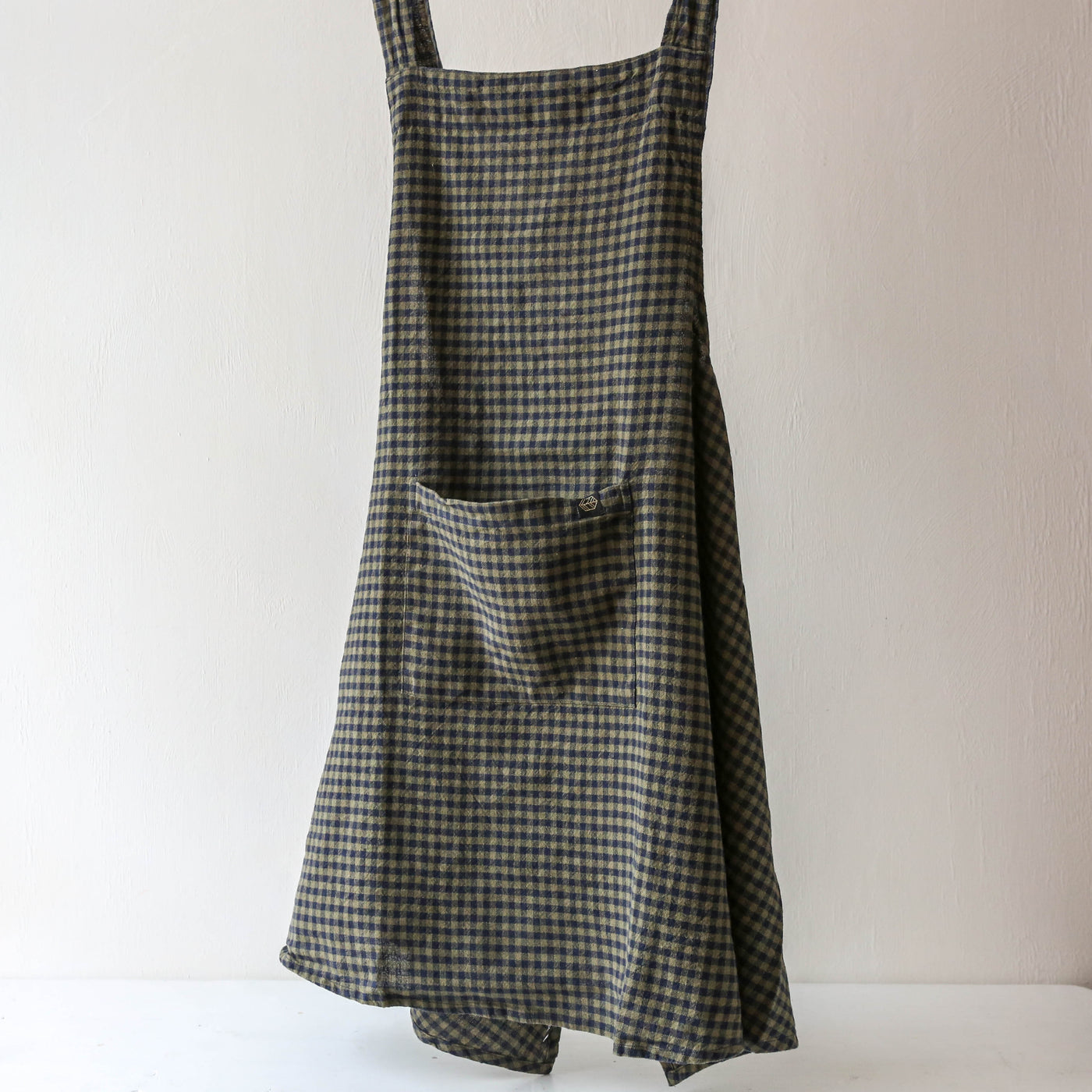 Linen Cotton Crossback Apron - Ink