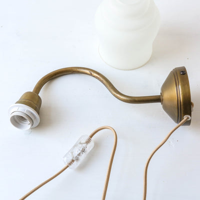 Glass Wall Lamp 'Selma' - Antique Brass