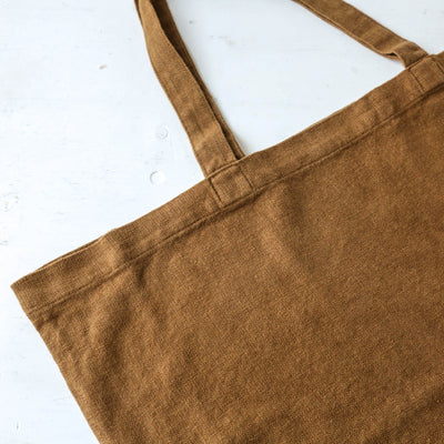 Washed Linen Cotton Sloppy Shoulder Bag - Gold