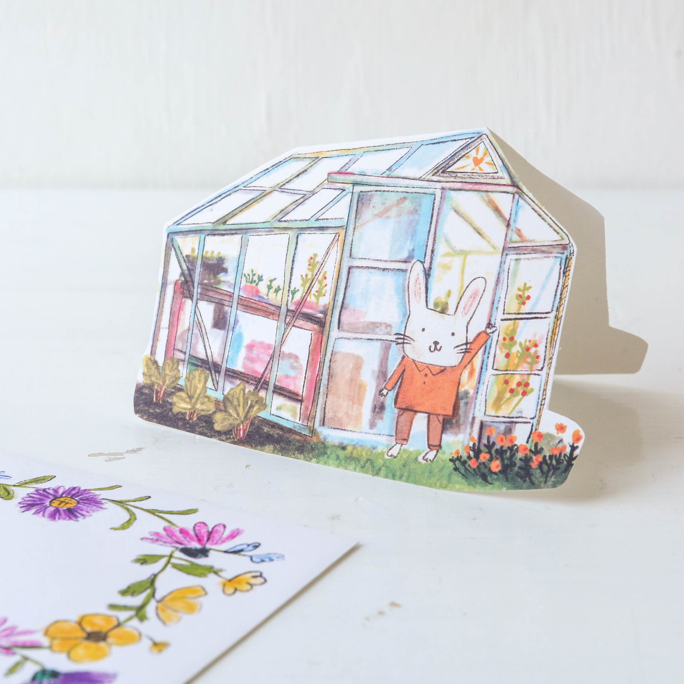 Rabbit in a Greenhouse Card