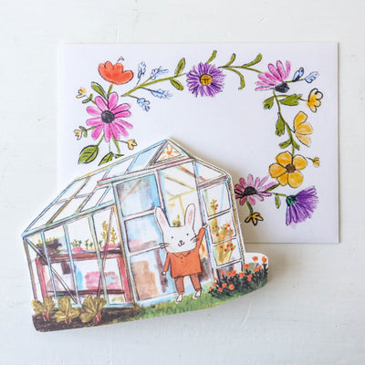 Rabbit in a Greenhouse Card