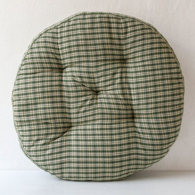 Round Checked Woven Chair Pad