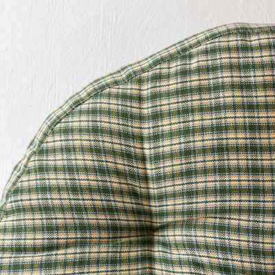 Round Checked Woven Chair Pad