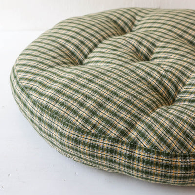 Round Checked Woven Chair Pad
