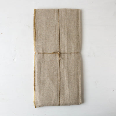 Natural & Gold Linen Cotton Table Runner - 160cm