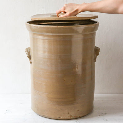 Giant Lidded Crock Jar LOCAL PICK UP ONLY