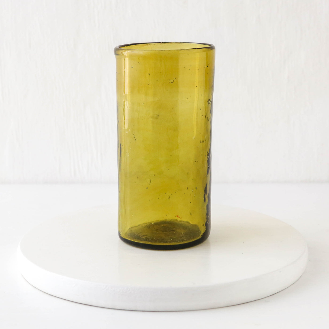 Olive Hand Blown Drinking Glass