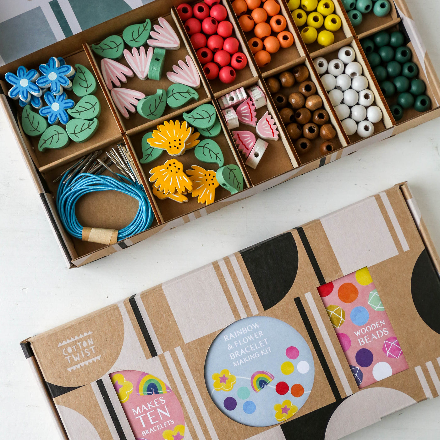 Large Beaded Bracelet Kit - Rainbow & Flower