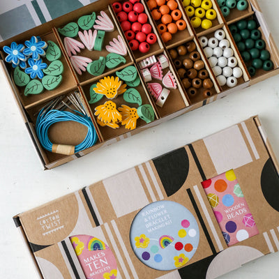 Large Beaded Bracelet Kit - Rainbow & Flower