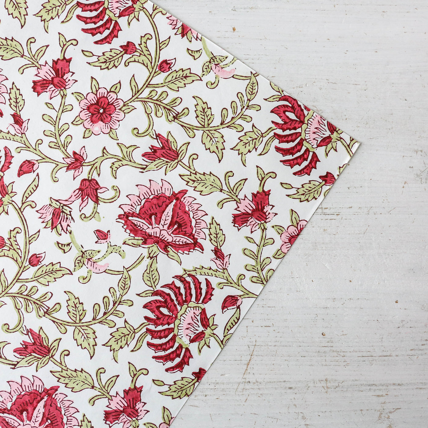 Hand Block Printed Wrap - Festive Flora