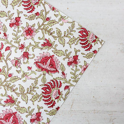 Hand Block Printed Wrap - Festive Flora