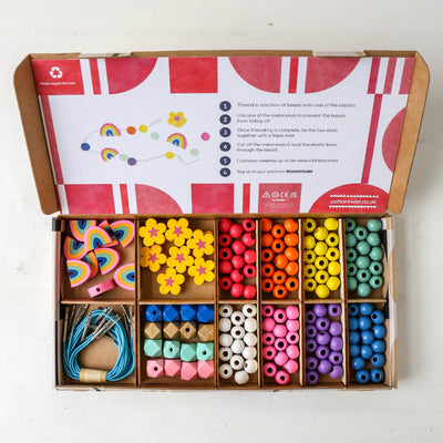 Large Beaded Bracelet Kit - Rainbow & Flower
