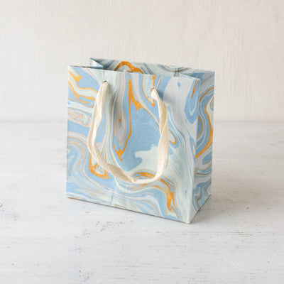 Hand Marbled Paper Gift Bag - Pastels