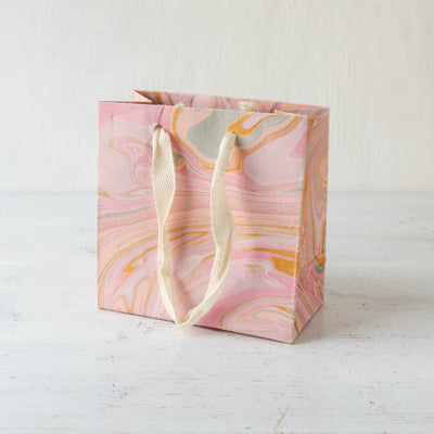 Hand Marbled Paper Gift Bag - Pastels