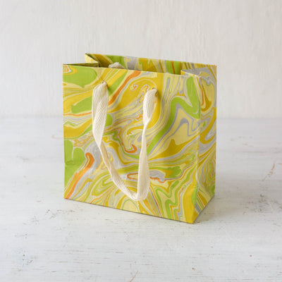 Hand Marbled Paper Gift Bag - Pastels