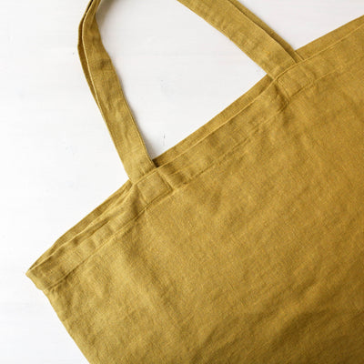 Washed Linen Sloppy Shoulder Bag - Citrus