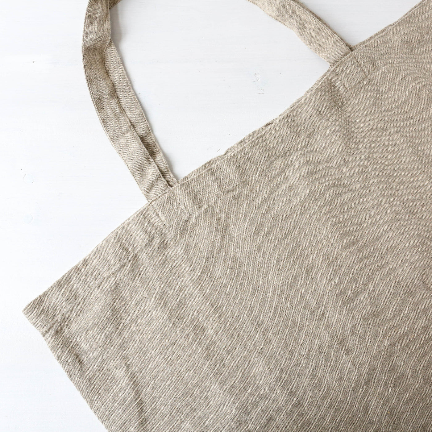 Washed Linen Sloppy Shoulder Bag - Natural