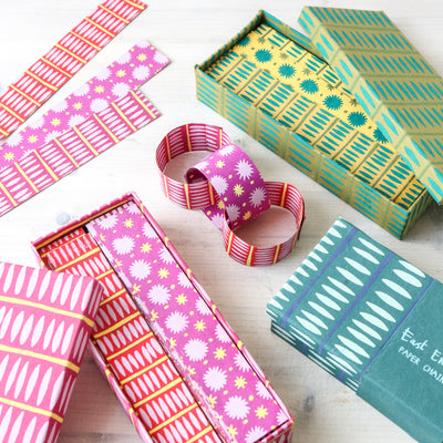 Screen Printed Paper Chain Kit - Blue