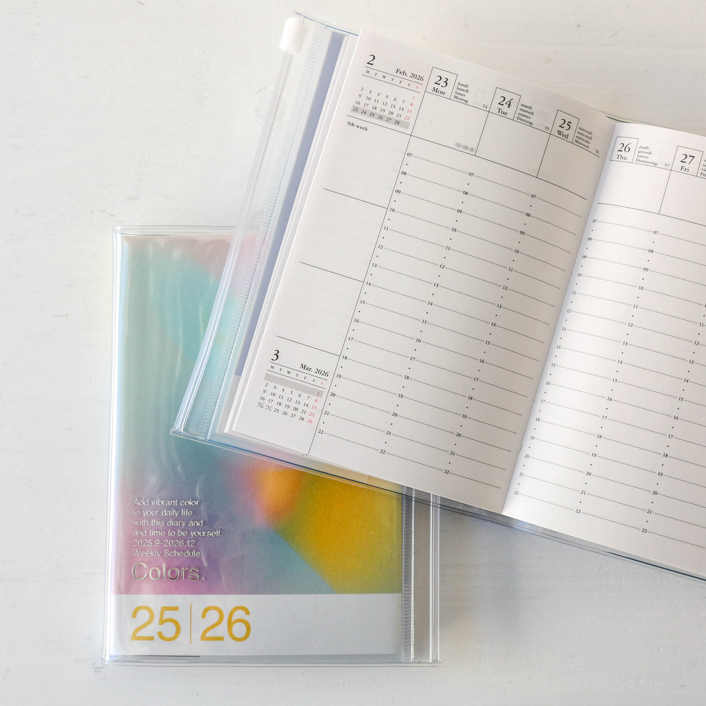 A6 Gradient Colors. Wallet Diary - 2026
